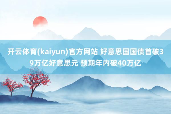 开云体育(kaiyun)官方网站 好意思国国债首破39万亿好意思元 预期年内破40万亿