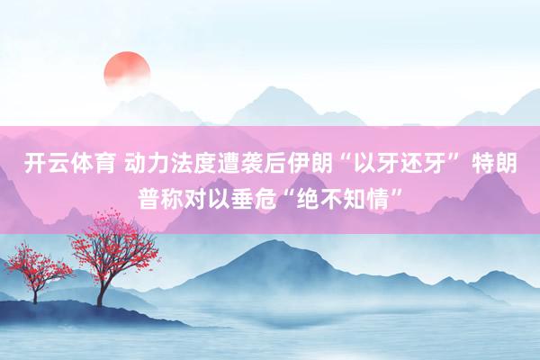 开云体育 动力法度遭袭后伊朗“以牙还牙” 特朗普称对以垂危“绝不知情”