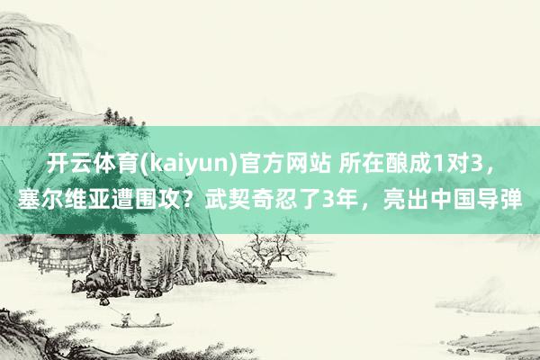 开云体育(kaiyun)官方网站 所在酿成1对3，塞尔维亚遭围攻？武契奇忍了3年，亮出中国导弹