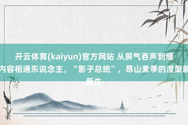 开云体育(kaiyun)官方网站 从屏气吞声到缅甸内容相通东说念主，“影子总统”，昂山素季的涅槃新生