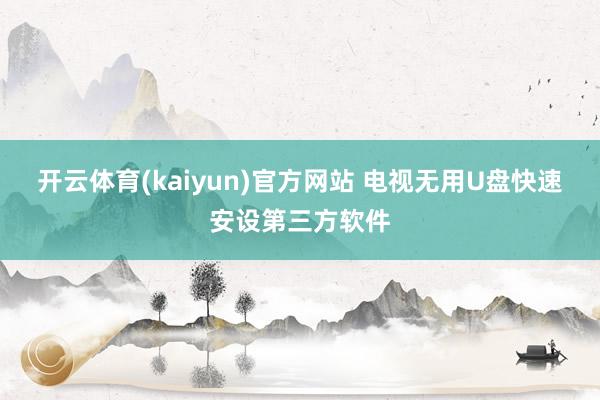 开云体育(kaiyun)官方网站 电视无用U盘快速安设第三方软件