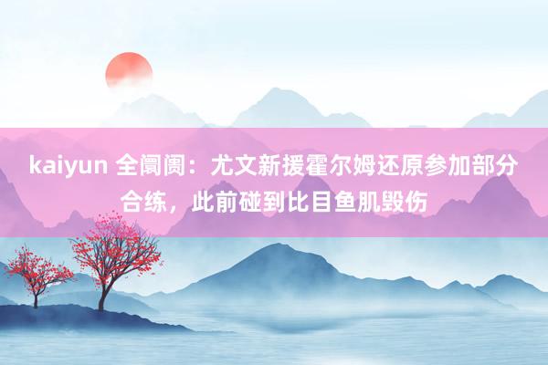 kaiyun 全阛阓：尤文新援霍尔姆还原参加部分合练，此前碰到比目鱼肌毁伤