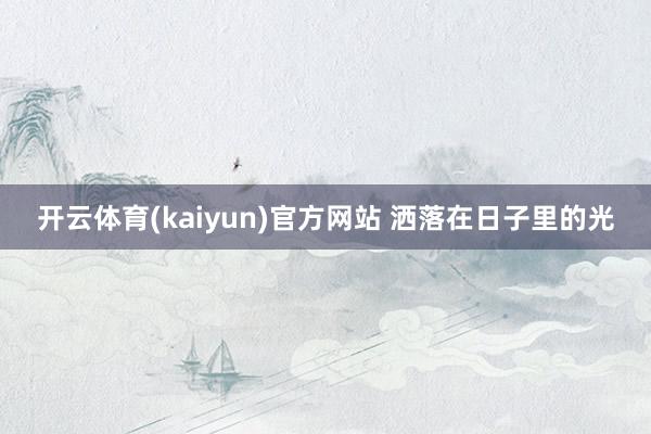 开云体育(kaiyun)官方网站 洒落在日子里的光