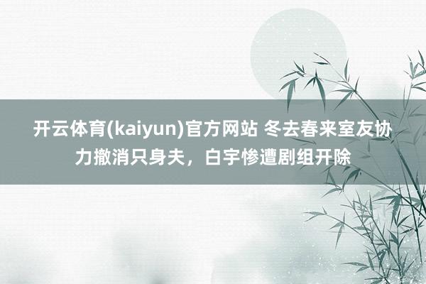 开云体育(kaiyun)官方网站 冬去春来室友协力撤消只身夫，白宇惨遭剧组开除