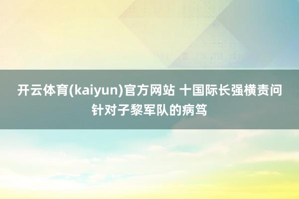 开云体育(kaiyun)官方网站 十国际长强横责问针对子黎军队的病笃