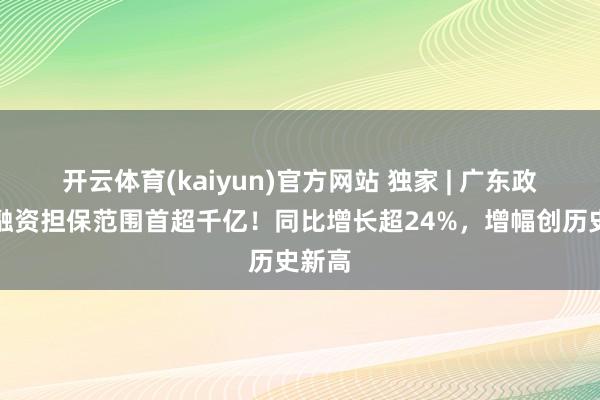开云体育(kaiyun)官方网站 独家 | 广东政府性融资担保范围首超千亿！同比增长超24%，增幅创历史新高