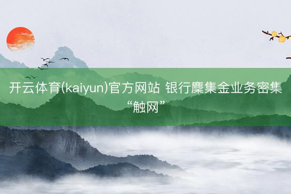开云体育(kaiyun)官方网站 银行麇集金业务密集“触网”