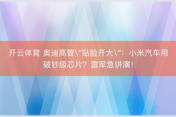 开云体育 奥迪高管