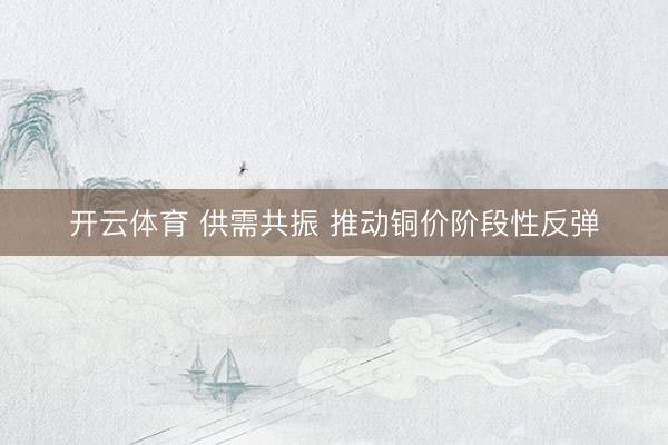 开云体育 供需共振 推动铜价阶段性反弹