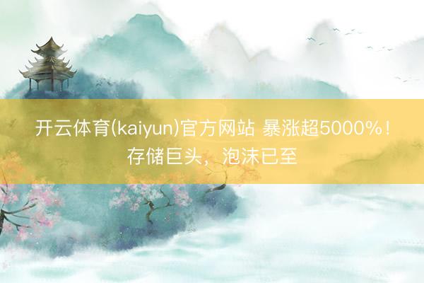 开云体育(kaiyun)官方网站 暴涨超5000%！存储巨头，泡沫已至