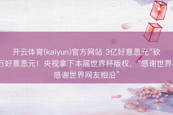 开云体育(kaiyun)官方网站 3亿好意思元“砍”到6000万好意思元！央视拿下本届世界杯版权，“感谢世界网友相沿”
