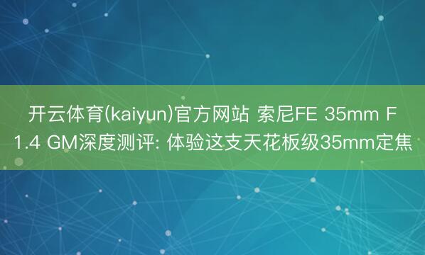 开云体育(kaiyun)官方网站 索尼FE 35mm F1.4 GM深度测评: 体验这支天花板级35mm定焦