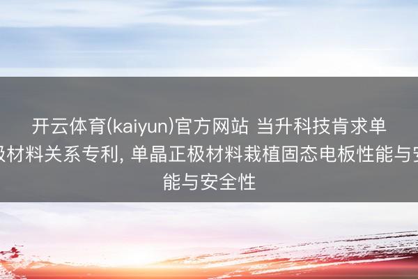 开云体育(kaiyun)官方网站 当升科技肯求单