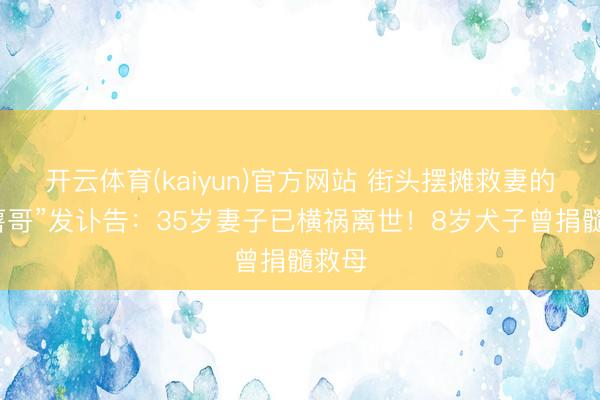 开云体育(kaiyun)官方网站 街头摆摊救妻的“红薯哥”发讣告:35岁妻子已横祸离世!8岁犬子曾捐髓救母
