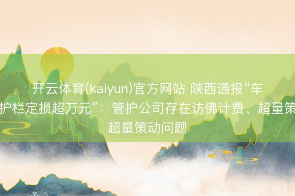 开云体育(kaiyun)官方网站 陕西通报“车主撞坏护栏定损超万元”:管护公司存在访佛计费、超量策动问题