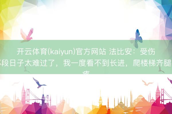 开云体育(kaiyun)官方网站 法比安：受伤那段日子太难过了，我一度看不到长进，爬楼梯齐腿疼