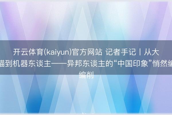 开云体育(kaiyun)官方网站 记者手记丨从大熊猫到机器东谈主——异邦东谈主的“中国印象”悄然编削