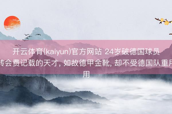 开云体育(kaiyun)官方网站 24岁破德国球员转会费记载的天才， 如故德甲金靴， 却不受德国队重用