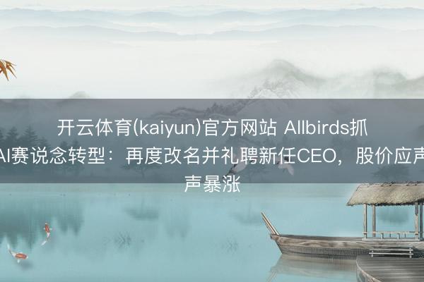 开云体育(kaiyun)官方网站 Allbirds抓续向AI赛说念转型:再度改名并礼聘新任CEO,股价应声暴涨